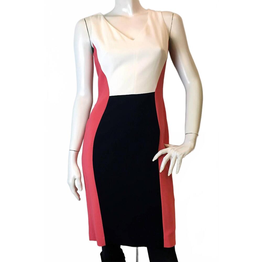 NEW CLIPS women's sleeveless block print dress in multi color